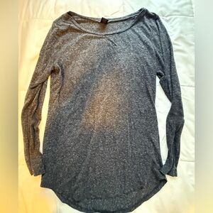 Women’s Ann Taylor Black White Marled Tunic Top Cotton